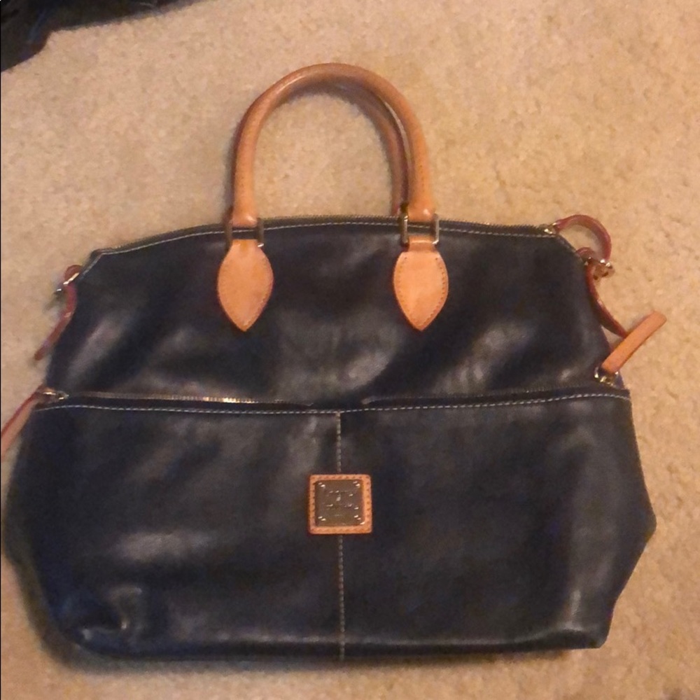 Rooney & Bourke Blue leather hand bag.